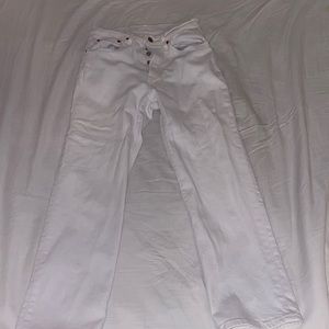 Levi’s 501 High Rise White Straight Leg Jeans
